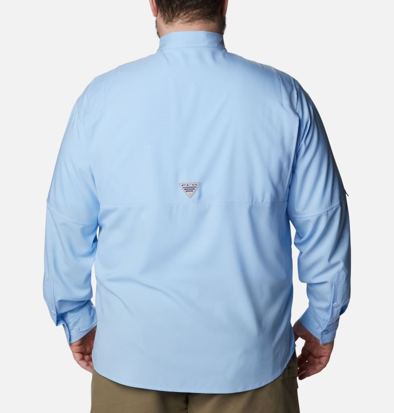 Men's Columbia PFG Tamiami II Long Sleeve Shirts Light Blue | Plus Size CA-TLAC1
